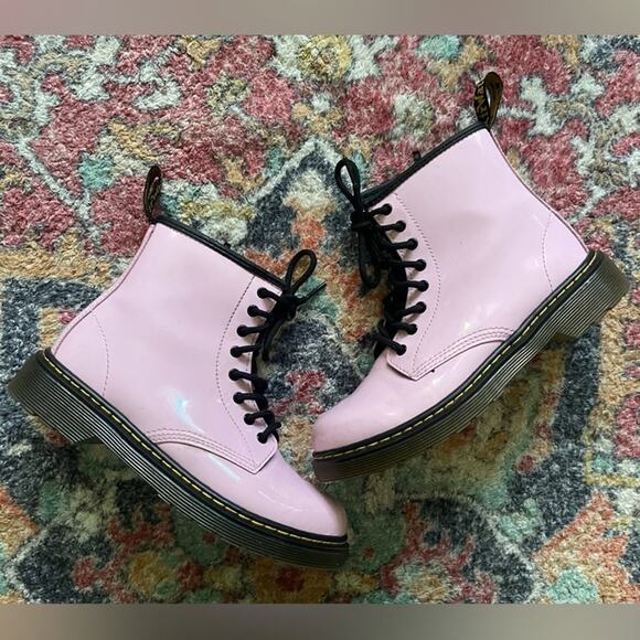 Dr Martens Junior Girls Size 3 1460 Patent Leather Lace Up Boots - Picture 1 of 8